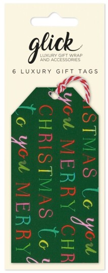 Gavemerkelapper 6pk Exquisite Christmas Green