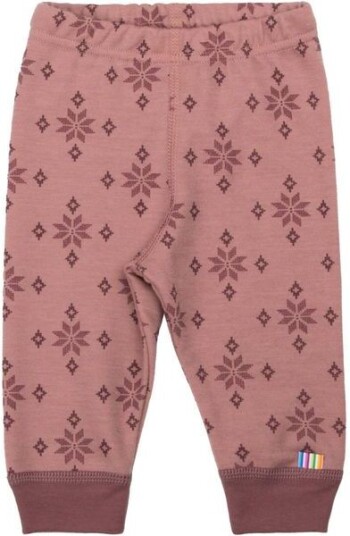Joha Ice Crystal legging i ull/bomull til småbarn Rose