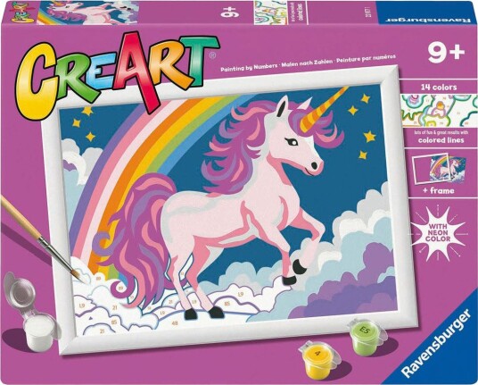 Ravensburger CreArt Male etter nummer 9+ år Enhjørning