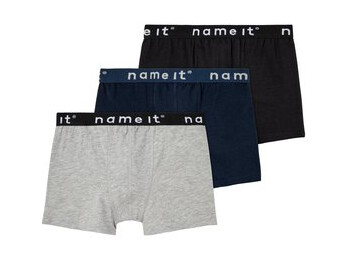 Name It Boxershorts 3-pakning Svart Grå Blå Name It Boxershorts 3-pakning Svart Grå Blå