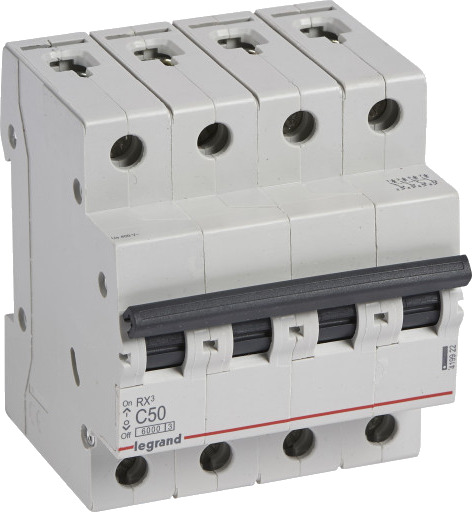 Legrand 3 stk RX³ MCB automatsikring C50 4P 4M 6kA Legrand 3 stk RX³ MCB automatsikring C50 4P 4M 6kA
