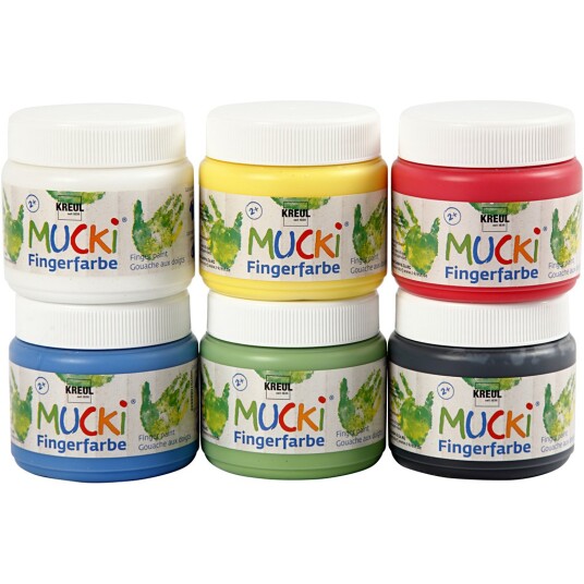 Fingermaling 150 ml. Basisfarger 6 stk Fingermaling 150 ml. Basisfarger 6 stk