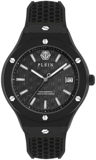 Philipp Plein Herreklokke PWUFA0325 Underdog Sort/Gummi Ø44 mm Philipp Plein Herreklokke PWUFA0325 Underdog Sort/Gummi Ø44 mm