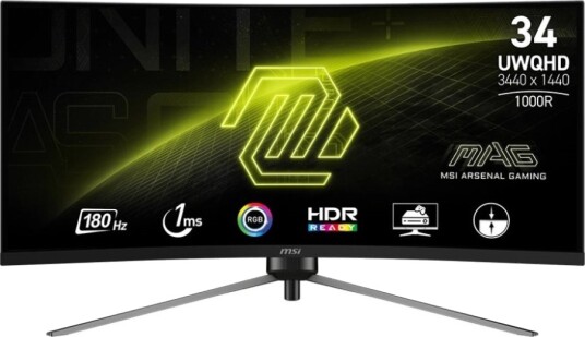 MSI MAG 345CQR 34" Buet Gaming Skjerm UWQHD 3440 x 1440 180Hz MSI MAG 345CQR 34" Buet Gaming Skjerm UWQHD 3440 x 1440 180Hz