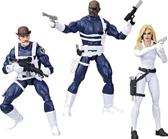 Hasbro Marvel Legends Series S.H.I.E.L.D. Nick Fury Jr. Sharon Carter Dum Dum Dugan Actionfigursett 15 cm