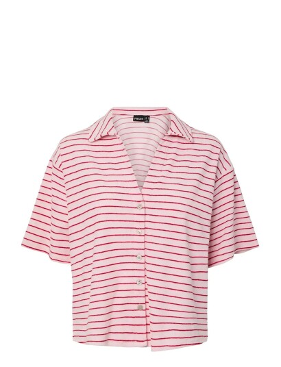 Pieces Pckay Frotte Ss Shirt   Pink   XS