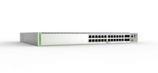 Allied Telesis ALLIED L3 Stackable Switch 24x 10/100/1000-T 4x SFP+ ts single fixed power supply EU Power Cord Allied Telesis ALLIED L3 Stackable Switch 24x 10/100/1000-T 4x SFP+ ts single fixed power supply EU Power Cord
