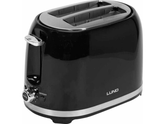 Lund 700-850W Brødrister for 2 skiver - Svart
