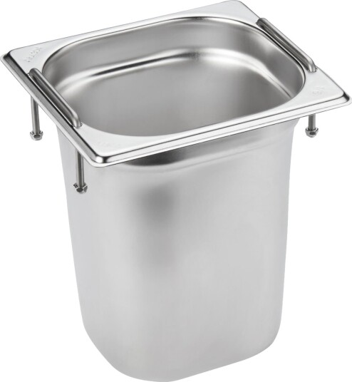 VEGA Kantine GN 1/6 Premium med håndtak; GN 1/6, 4.3 l, 17.5x16x20 cm (LxBxD); Sølvfarge