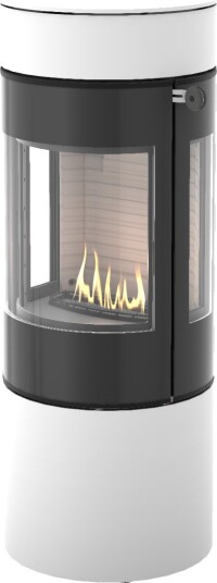 Viva L 120 hvit frittstående biopeis med sideglass og glassdør Viva L 120 hvit frittstående biopeis med sideglass og glassdør