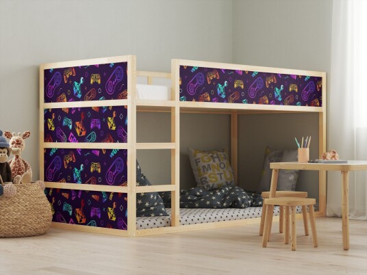 Selvklebende klistremerker – for Ikea KURA seng / Klistremerke Spilldesign