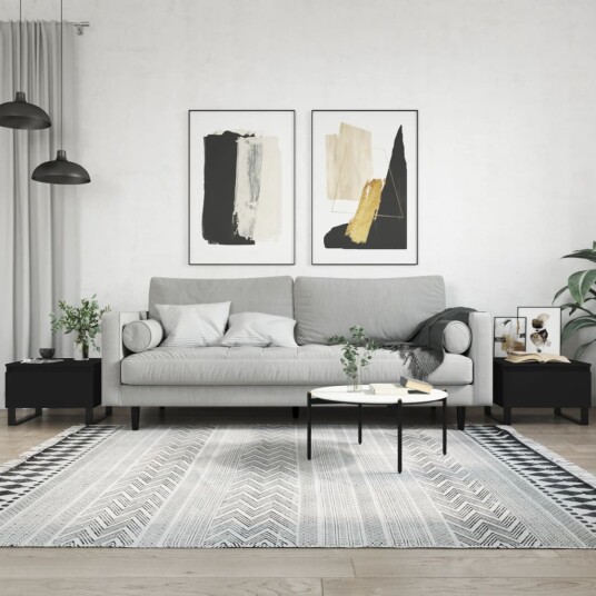  Salongbord 2 stk svart 50x46x35 cm konstruert tre 8721012111905