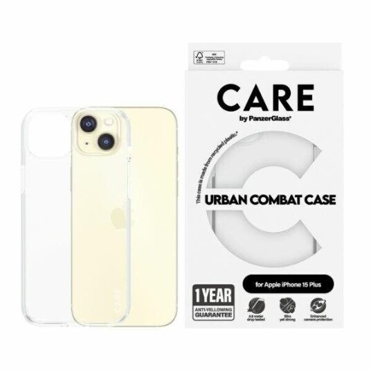 CARE by PanzerGlass Urban Combat Gjennomsiktig Mobildeksel til iPhone 15 Plus