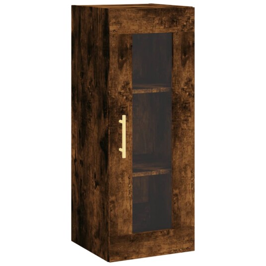 vidaXL Highboard røkt eik 34,5x34x180 cm konstruert tre 8720845487805