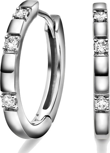 Prins & Prinsesse Hedda diamantøreringer i 375 hvitt gull 0,09 ct