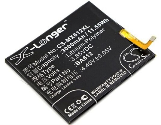 MeiZu M612Q batteri (3000 mAh 3.85 V, Sort) MeiZu M612Q batteri (3000 mAh 3.85 V, Sort)
