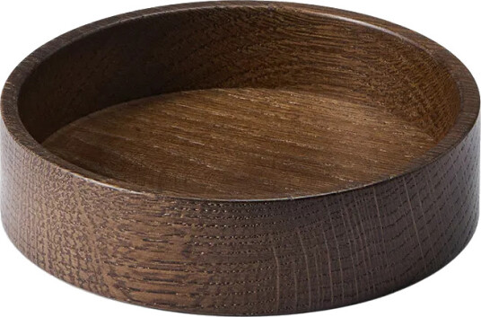 LIND DNA Wood Box oppbevaring til glassunderlag Smoked oak circle S