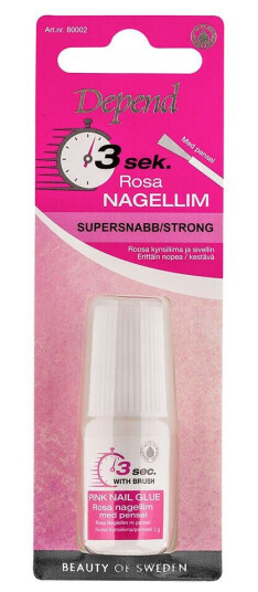 Depend Rosa Nagellim med Pensel 3 Sek Løsnegler Depend Rosa Nagellim med Pensel 3 Sek Løsnegler