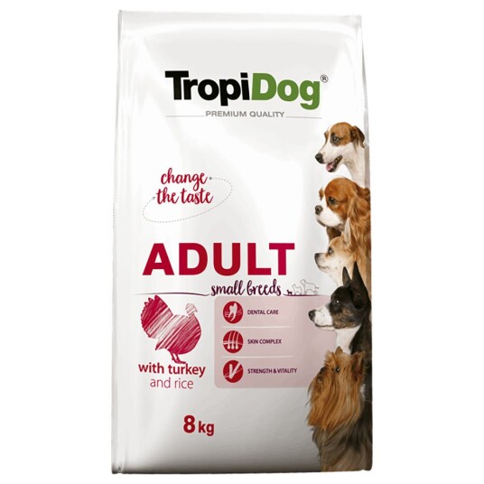 Tropidog Premium Adult Small Kalkun Og Ris 8 kg Tropidog Premium Adult Small Kalkun Og Ris 8 kg