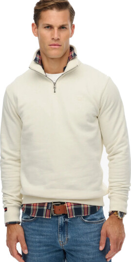 Superdry Essential Logo Half Zip - Cream - XL Superdry Essential Logo Half Zip - Cream - XL
