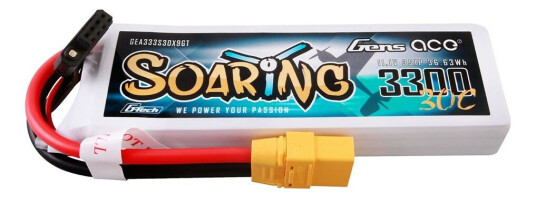 Gens Ace 3300mAh 30C Lipo Batteri for Fjernstyrte Kjøretøy med XT90