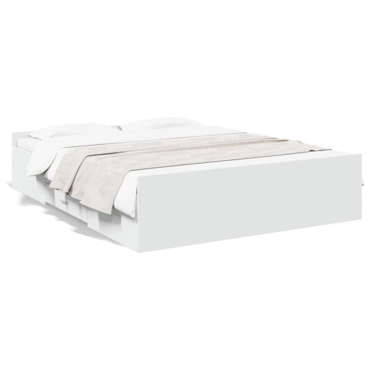  Sengeramme høyglans hvit 150x200 cm konstruert tre 8721102619397