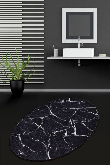 Pari Baderomsmatte 80x120 cm Rund - Svart