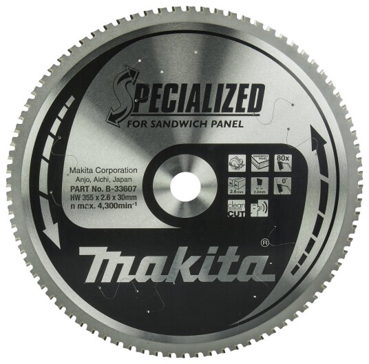 Makita B 33607 Sirkelsagblad 355x30x80T