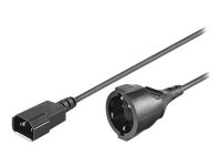 MicroConnect Extension Cord - Strømkabel - CEE 7/7 (hunn) til IEC 60320 C14 - 250 V - 16 A - 1 m - svart