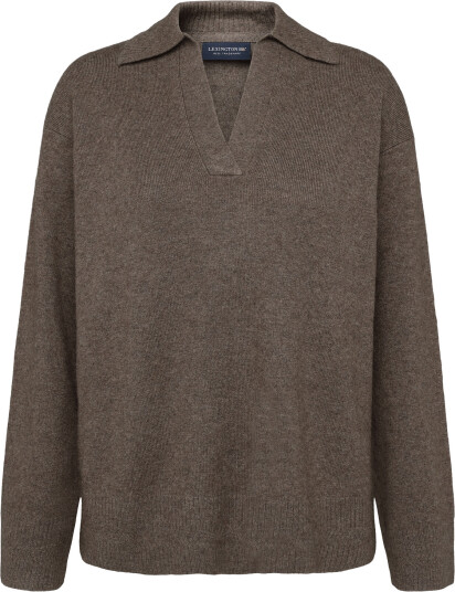 Lexington Clothing Wide Sleeve Polo Sweater Brown XL