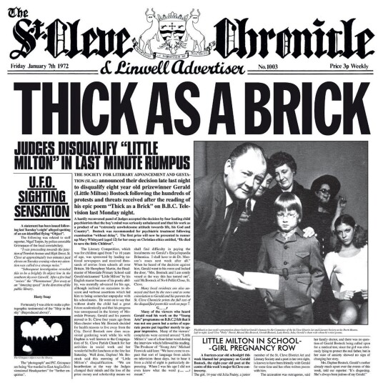 Jethro Tull Thick As A Brick (Steven Wilson Mix) CD Jethro Tull Thick As A Brick (Steven Wilson Mix) CD