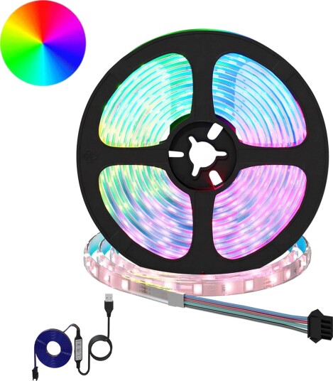LED Stripe 12 pcs Svart og gjennomsiktig 5500 mm