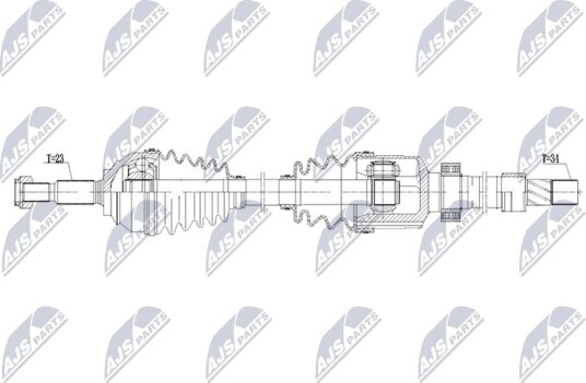 NTY NPW RE 257 Drivaksel