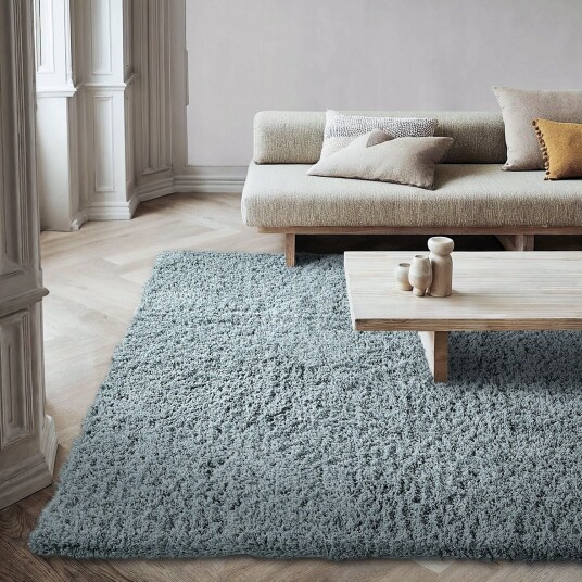 Ryetepper Combarro Solid Cotton Shaggy lyseblått Størrelse: 200 x 290 cm