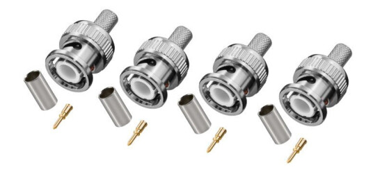 Luxorparts BNC hannkontakt for krymping 4 pk.