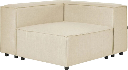 Hörnsektion Beliani Aprica Beige svart Linne Beige Beige