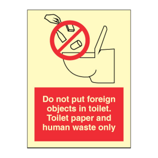 Jo Safety Do not put foreign objects in toilet. Toilet paper... Etterlysende Vinyl HI150 200 x 150 mm