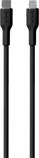 PURO ICON SOFT Cable USB-C to Lightning, 1.5m, black