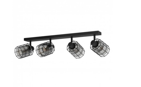 Eglo Consaca Spotlight På Skinne E27 4 Ampuller 220-240 V Sort Gjennomsiktig