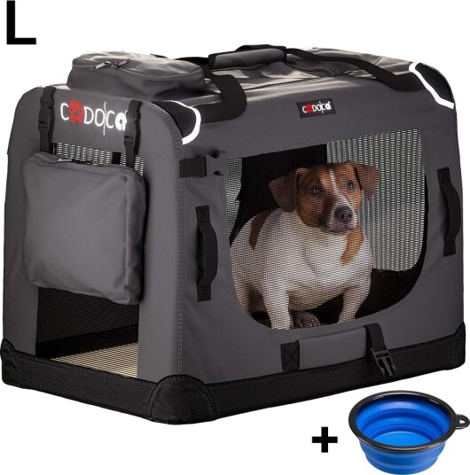 B2X Hundetransport Sammenleggbart Stoff Stor 70X52X50Cm Antrasitt B2X Hundetransport Sammenleggbart Stoff Stor 70X52X50Cm Antrasitt