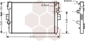 VAN WEZEL 28002057 Radiator motorkjøling