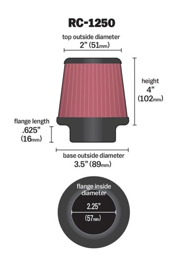 Sportluftfilter K&N Filters RC-1250 Sportluftfilter K&N Filters RC-1250