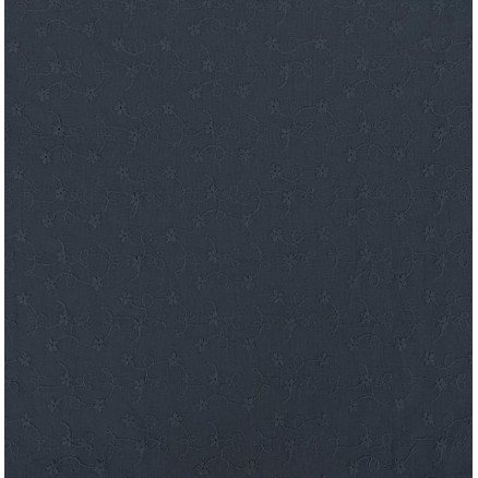 Bomullsstoff med broderi 135cm 008 Marineblå - 50cm