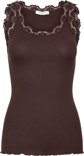 Rosemunde Babette Silk Top With Lace Brun XL