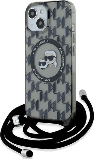 Karl Lagerfeld MagSafe Mobildeksel Crossbody Monogram for iPhone 15/14/13 - Svart