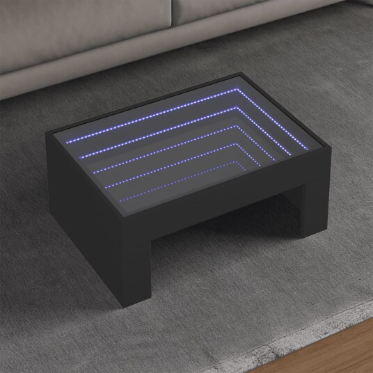 Salongbord med Infinity LED svart 70x50x30 cm 847610 Salongbord med Infinity LED svart 70x50x30 cm 847610