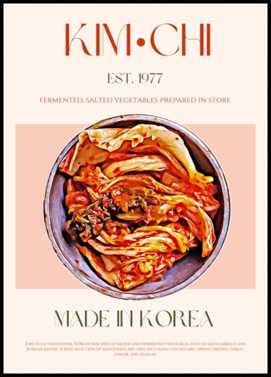 Authentic Korean Kimchi Plakat / 21x30