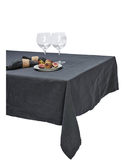 Gripsholm Table Cloth Linen Blend White 145X250 Black 145X250CM Gripsholm Table Cloth Linen Blend White 145X250 Black 145X250CM