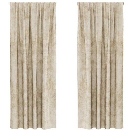 Gardin med gardiner 2 pcs Krem 245 x 140 cm Fløyel