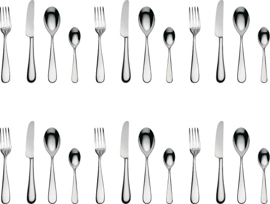 Alessi Cutlery Set With 6 Spoons Forks Knives And Coffee Spoons Silver ONE SIZE Alessi Cutlery Set With 6 Spoons Forks Knives And Coffee Spoons Silver ONE SIZE